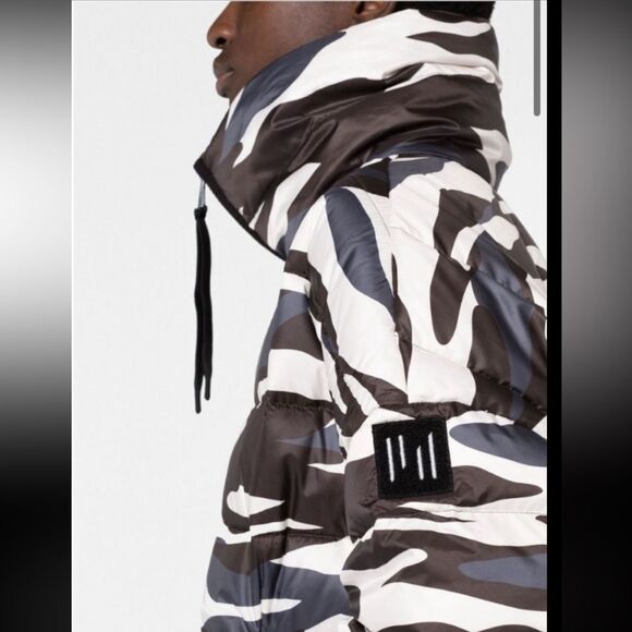 NWT Holden Black Zebra Print Half-Zip Down Jacket S/M Oversized - Picture 3 of 12